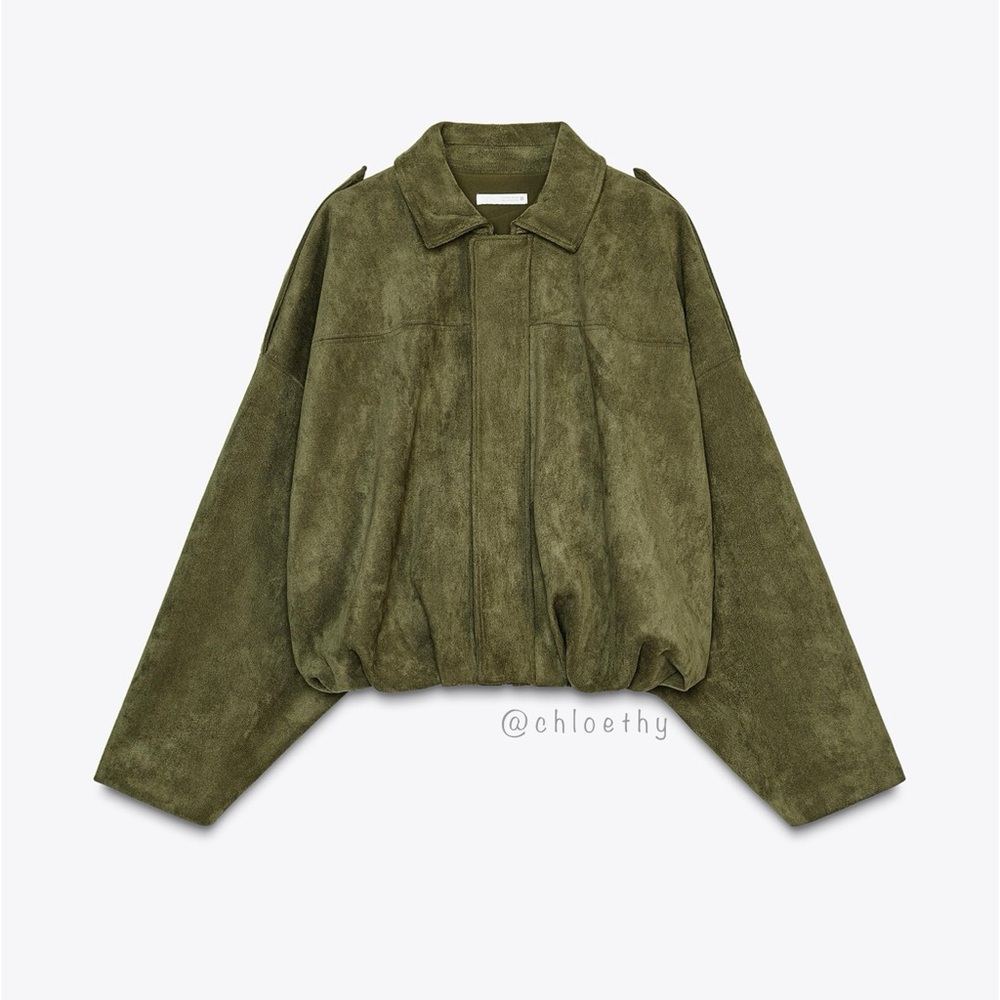 Zara SUEDE EFFECT BOMBER JACKET